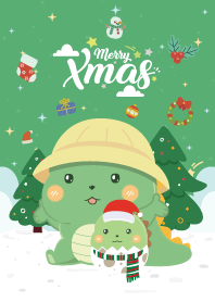 Merry Christmas Like Dino Light Green