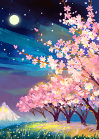 Beautiful night cherry blossoms#2459