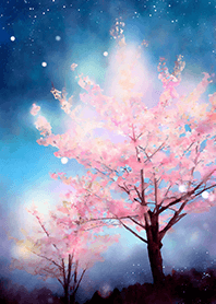 Beautiful night cherry blossoms#2771