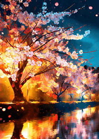 Beautiful night cherry blossoms#2039