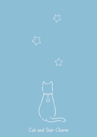 猫とスターチャーム (ブルー)