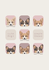 DOGS -Welsh Corgi 01- PINK GRAY