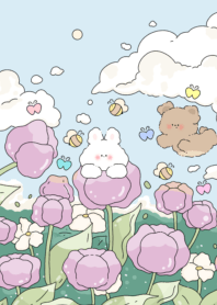 Flower garden with insects2