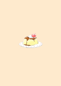 手描き水彩風スイーツとデザート（プリン）