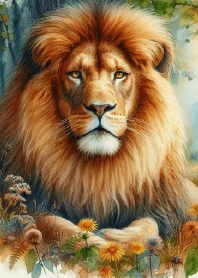 Lion in the Woods
