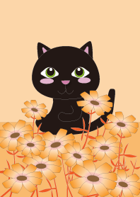 Autumn flowers and Cute Cats