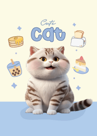 Cat Cute Chubby : American shorthair