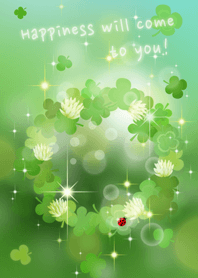 幸運を呼び込むクローバーとてんとう虫