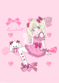 haruchart ピンクリボン うさぎいぬ