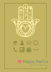 Happy Hamsa / dull yellow