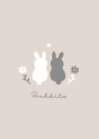 兔子和花 /beige