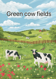 Green cow fields