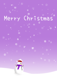 メリークリスマス、雪だるま（紫）