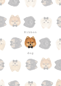 リボン犬 - ポメラニアン - 00 - 黒