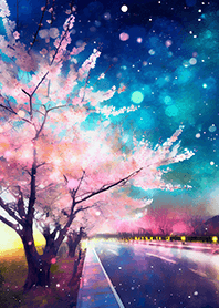 美しい夜桜の着せかえ#1956