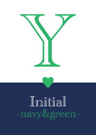 Initial "Y" -navy&green-