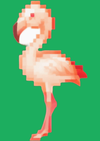 火烈鸟像素艺术主题绿色01