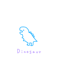 White & blue. A loose dinosaur.