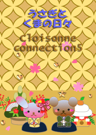 Rabbit and bear daily<Cloisonne5>