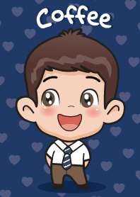 Coffee navy blue background
