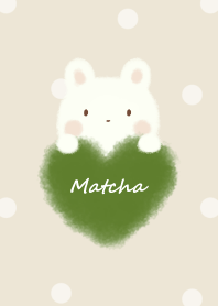 mokomoko heart -rabbit- beige dot 3