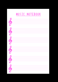 PINK COLOR MUSICAL NOTES/BLACK