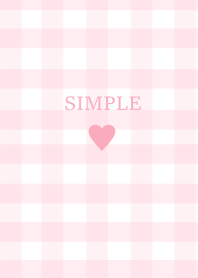 SIMPLE HEART ::check whitepink