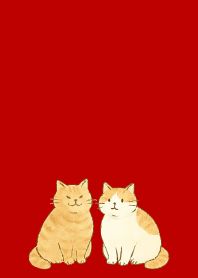 Cats are soothing07 red & beige