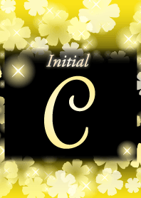 【C】イニシャル❤️お花-黄色×黒-
