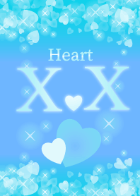 X&Xイニシャル運気UP!幸せのハート青ブルー