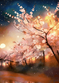 Beautiful night cherry blossoms#325