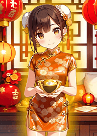 น่ารักกี่เพ้าเด็กหญิงและลิ่มทอง2-2