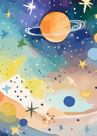 Sparkling Universe on light yellow