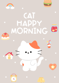 Cat Happy Morning (beige)