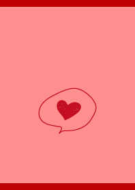 heart speech bubble on red & beige