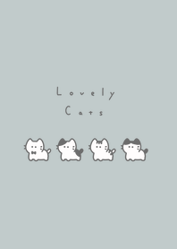 Small Cats /mint gray