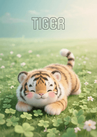 Pretty Tiger in Clover Land