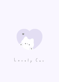 Cat in Heart/ blue purple skin.