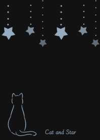 猫と星 (ブラック＊ブルー)