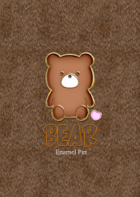 Bear Enameled Pin & Fur 64