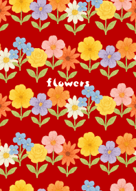 Flowers a la carte05 red&beige