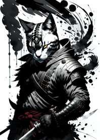 Ink wash cat samurai 2f5360