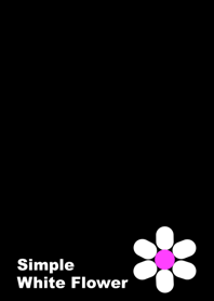 Simple White Flower [ Black ] Ver.3