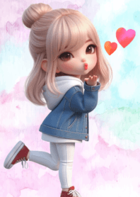 デニムver.✨可愛いパーカー女子