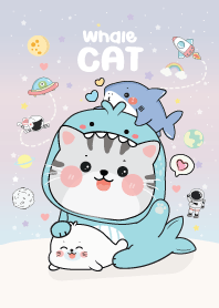 Cat Whale Cute : Pastel