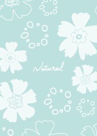 Natural Flower and circle Blue3