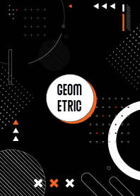 Flat Geometric Black & Flamingo