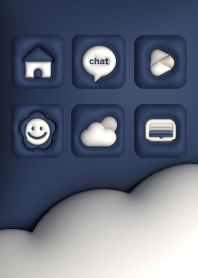Simple 3D puffy icons/Navy blue + Beige