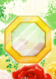 Lucky spring flowers and gold mirrors