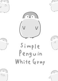 シンプル ペンギン ホワイト グレー